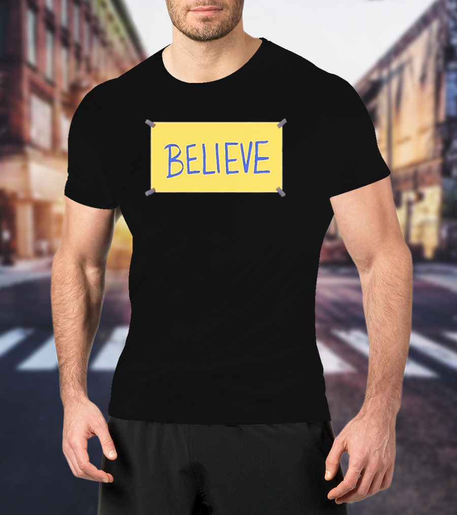 Phillies Believe Ted Believe Yellow Sign T-Shirt