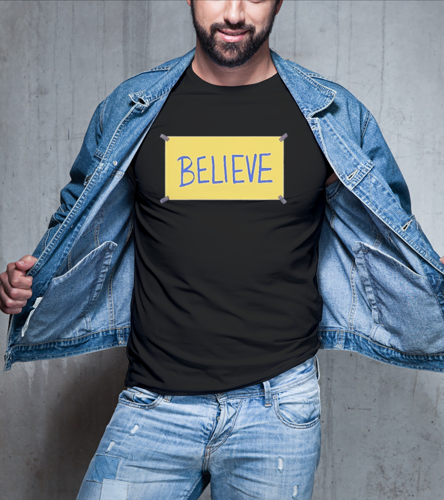 Phillies Believe Ted Believe Yellow Sign T-Shirt