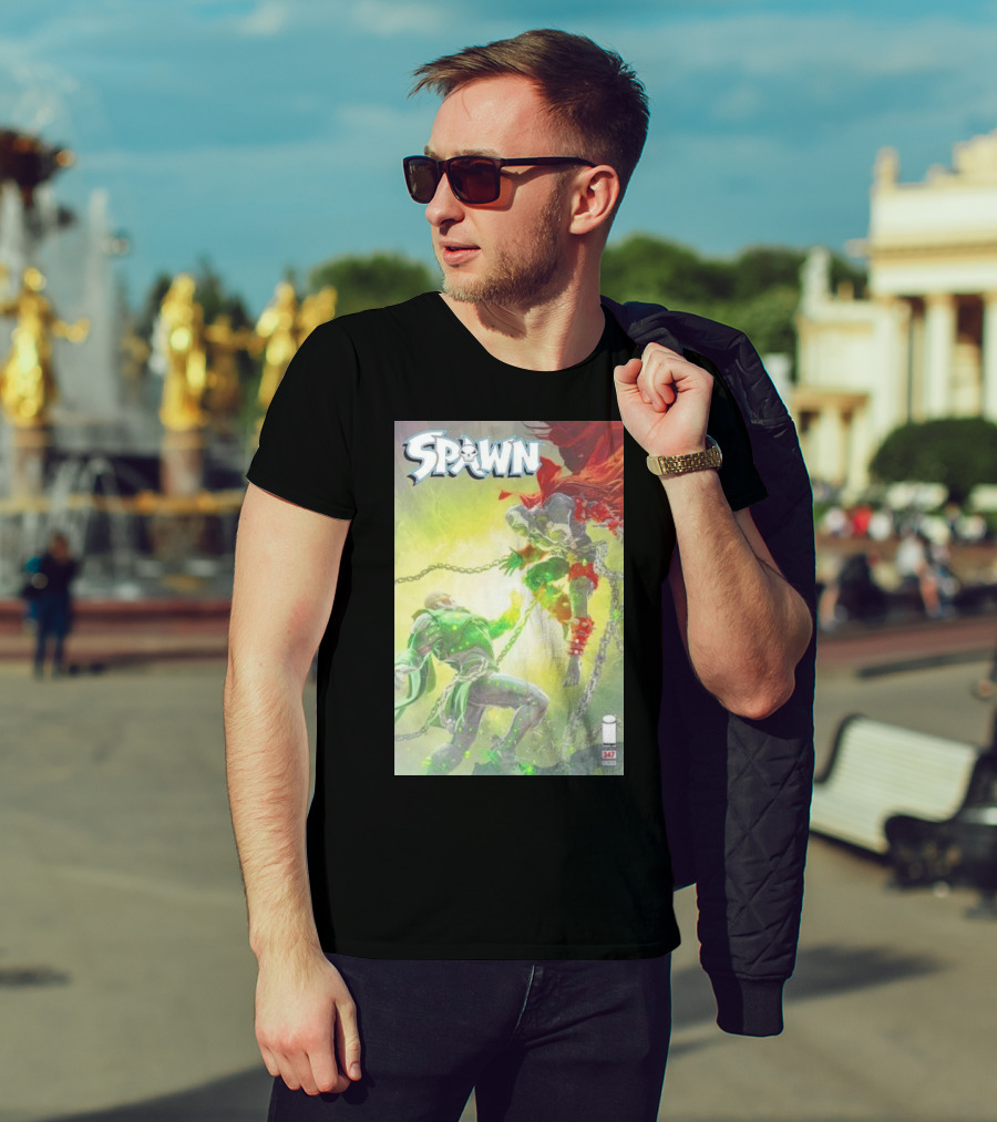 Spawn 347 Comic Cover Dark Hero Battle Chains T-Shirt