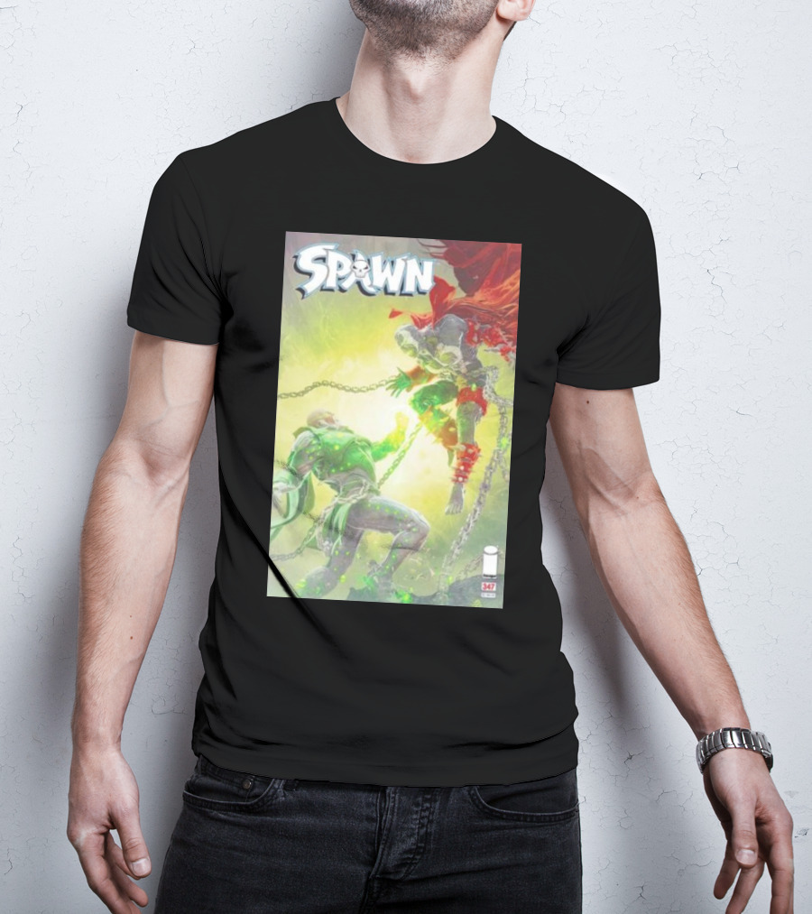 Spawn 347 Comic Cover Dark Hero Battle Chains T-Shirt