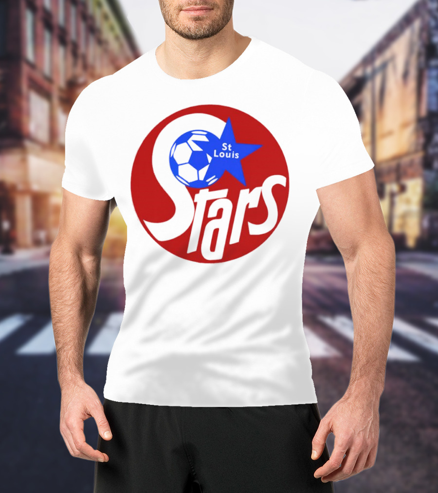St Louis Stars Soccer 1977 NASL Classic Logo With Soccer Ball And Blue Star T-Shirt