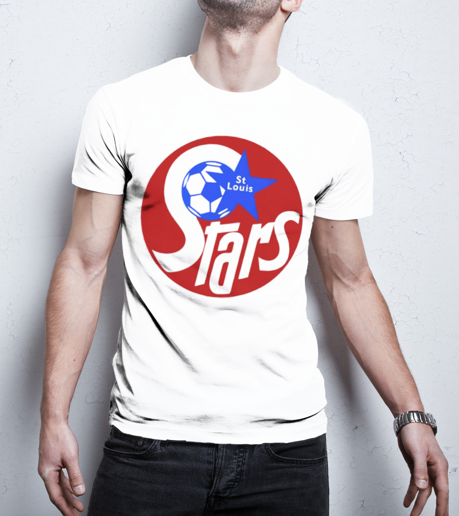 St Louis Stars Soccer 1977 NASL Classic Logo With Soccer Ball And Blue Star T-Shirt
