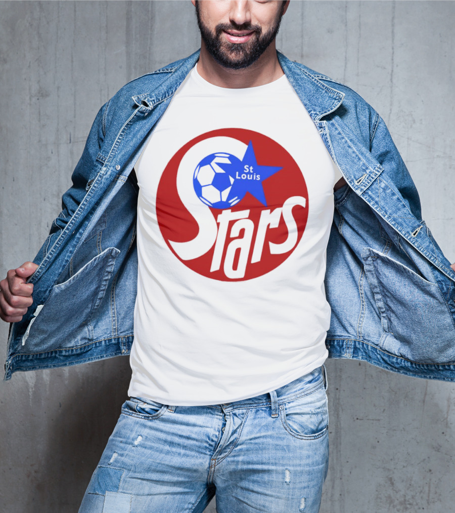 St Louis Stars Soccer 1977 NASL Classic Logo With Soccer Ball And Blue Star T-Shirt