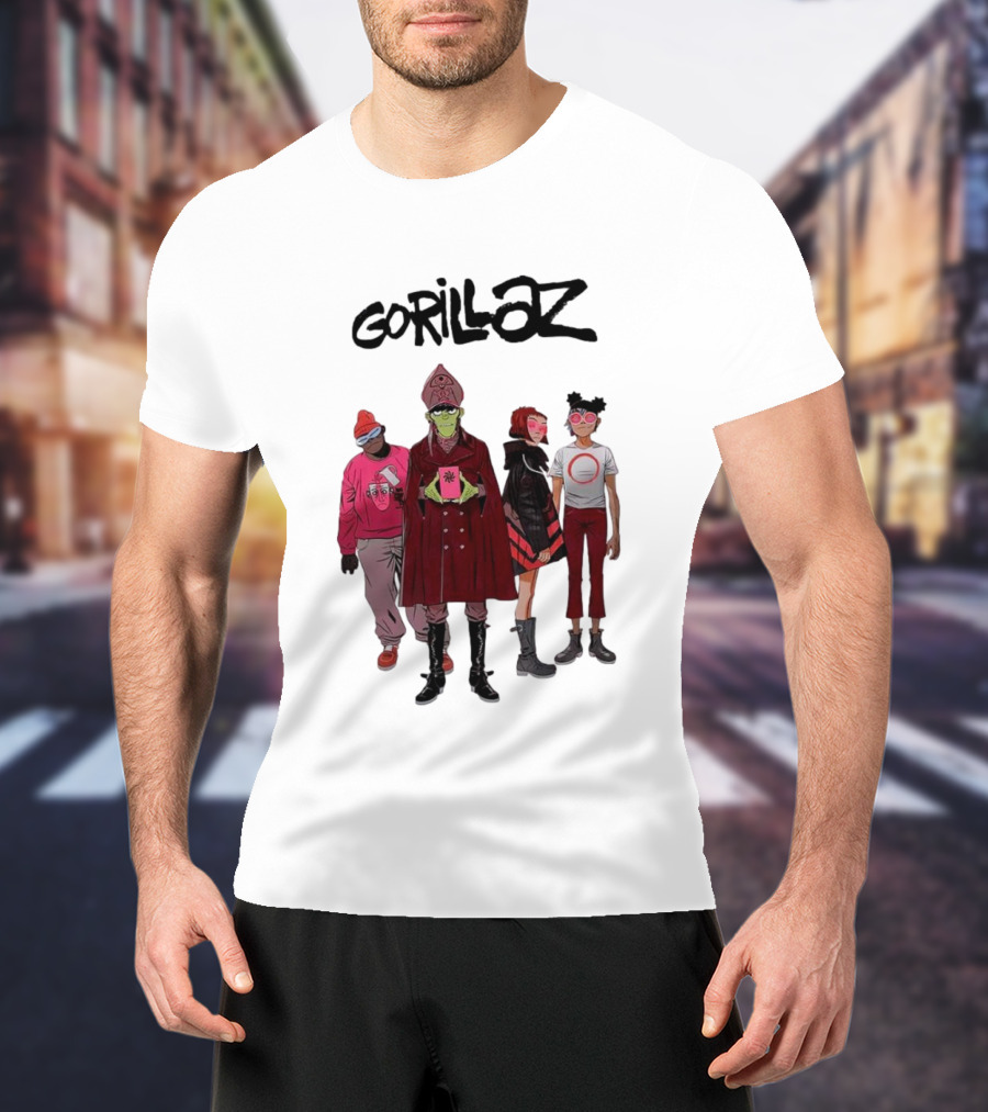 Gorillaz Cracker Island Animated Band Characters T-Shirt