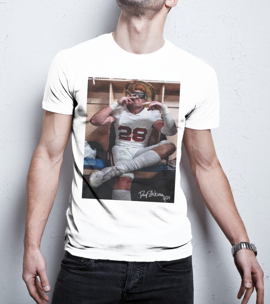 Stutsman Texas Fears Oklahoma 28 Football Locker Room Celebration Posing With Cigar And Signature T-Shirt