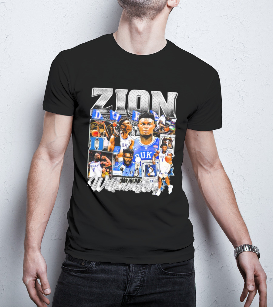 Zion Williamson Duke Blue Devils Collage Basketball Highlights T-Shirt