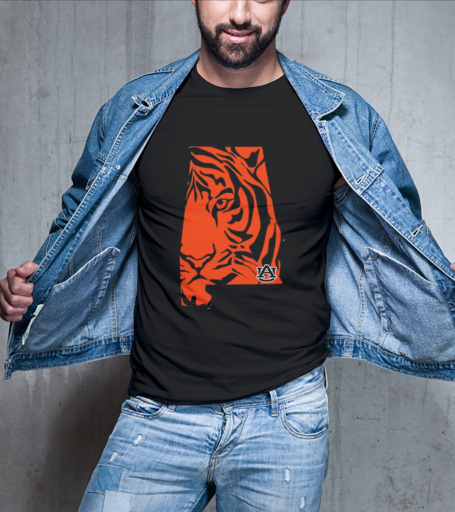 Auburn Tigers A Logo With Striped Tiger Face T-Shirt