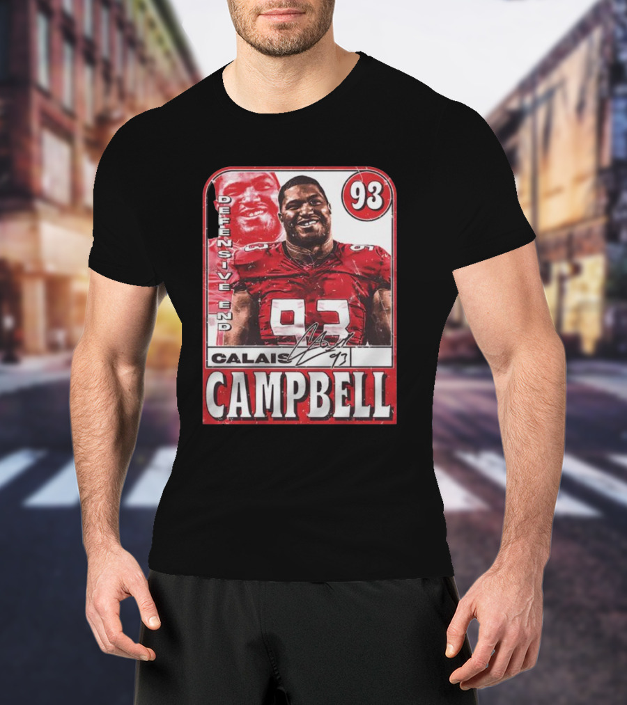Defensive End Calais Campbell 93 Atlanta Football Card T-Shirt