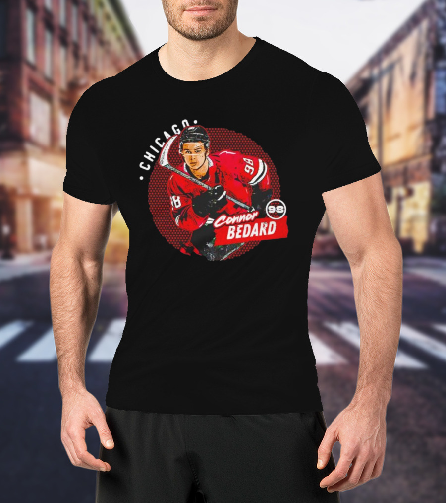 Connor Bedard Chicago 98 Hockey Player Red Dot T-Shirt