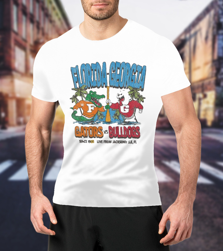 Florida Georgia Gators Vs. Bulldogs Since 1933 Live From Jacksonville FL T-Shirt
