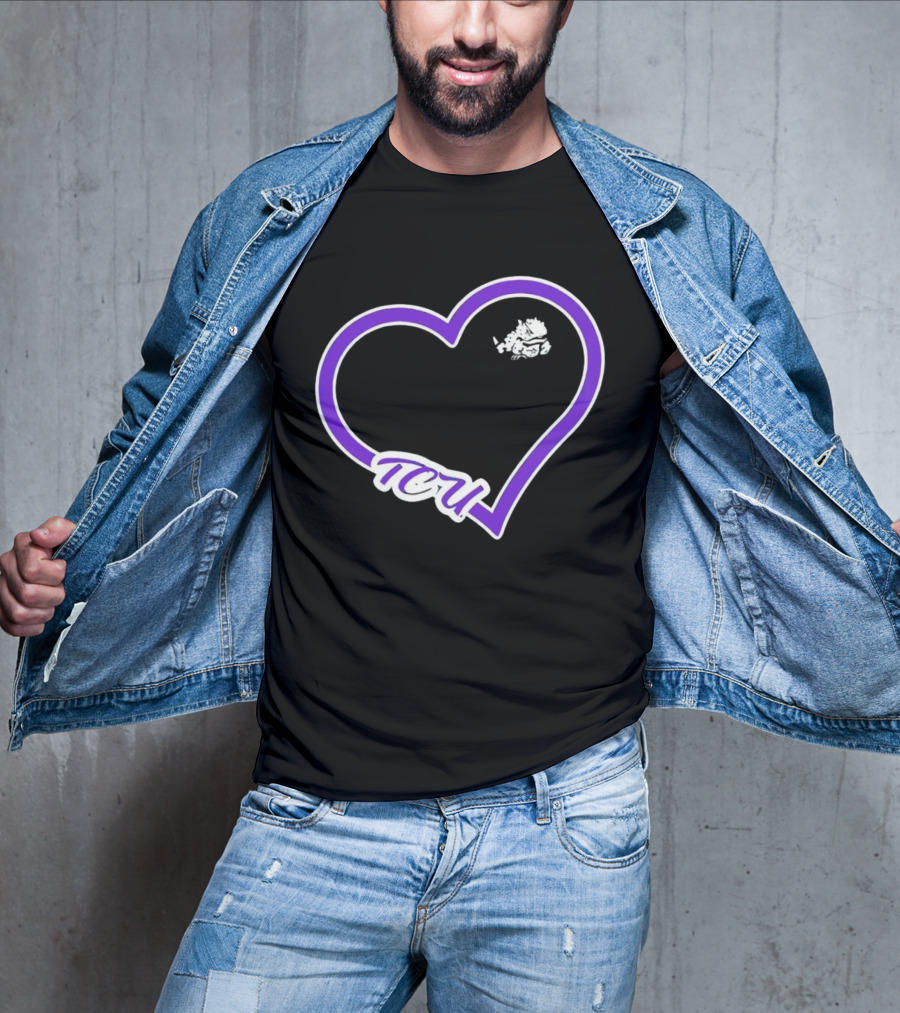 TCU Horned Frogs Purple Heart Outline T-Shirt