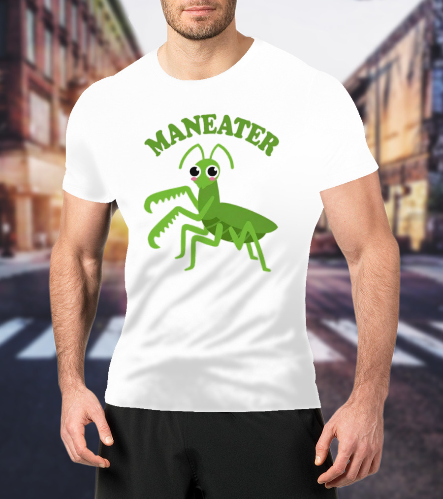 Maneater Praying Mantis Cartoon T-Shirt
