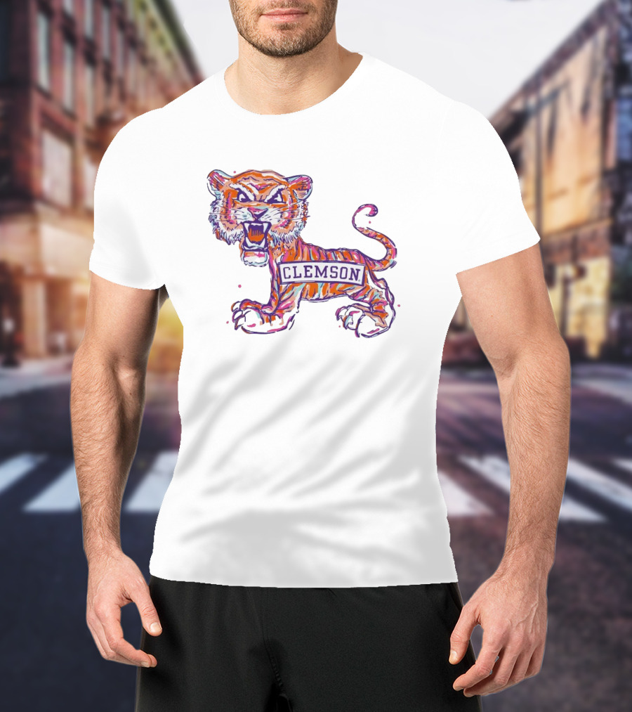 Clemson Tigers Fierce Painted Mascot T-Shirt