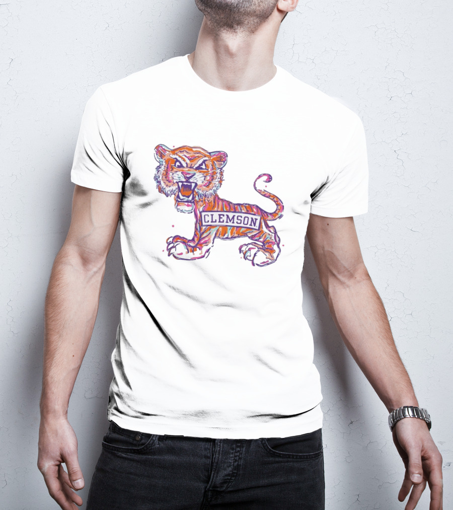 Clemson Tigers Fierce Painted Mascot T-Shirt