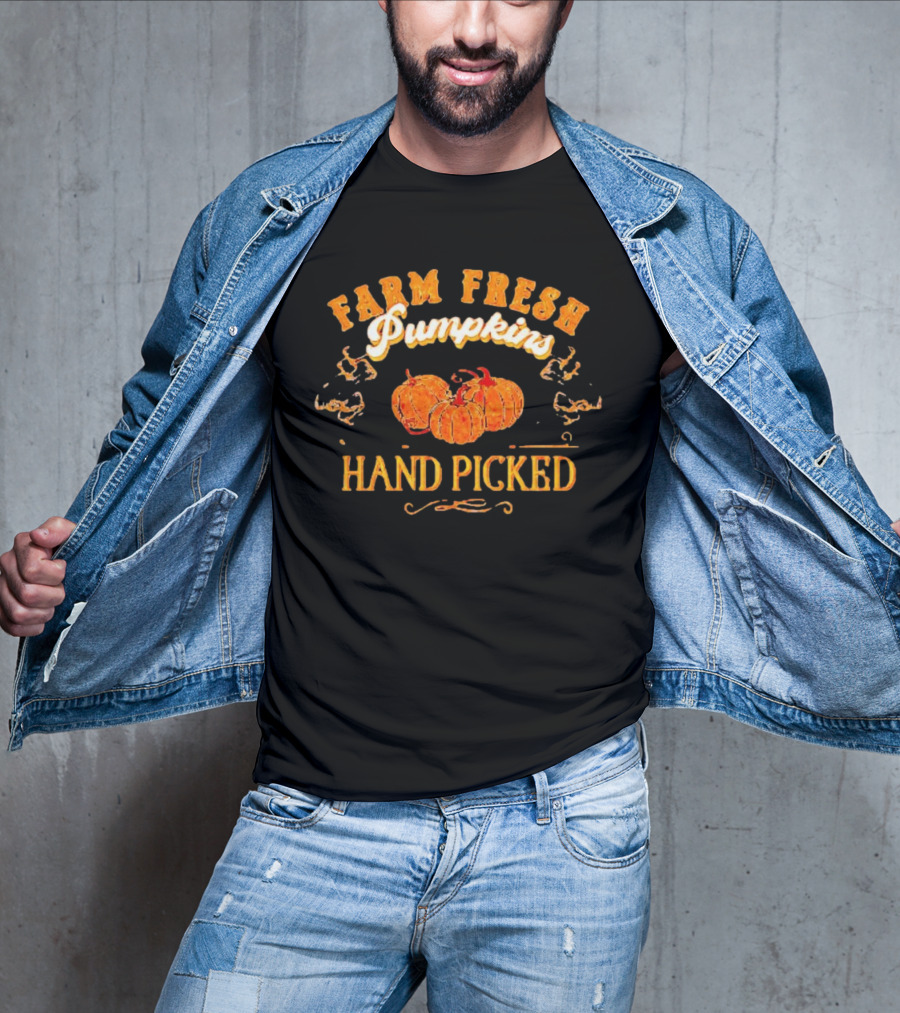 Farm Fresh Pumpkins Hand Picked Halloween Harvest T-Shirt