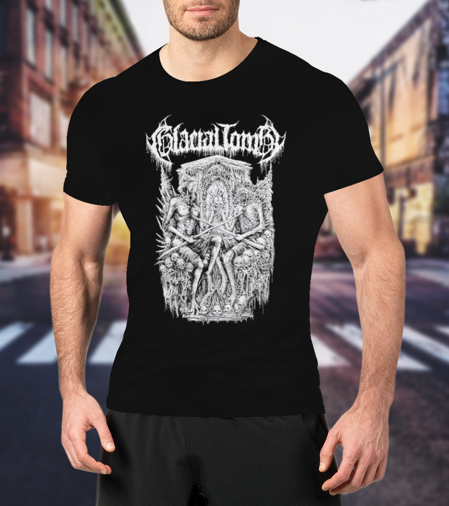 Glacial Tomb Skeletal Throne Of Skulls And Bones T-Shirt