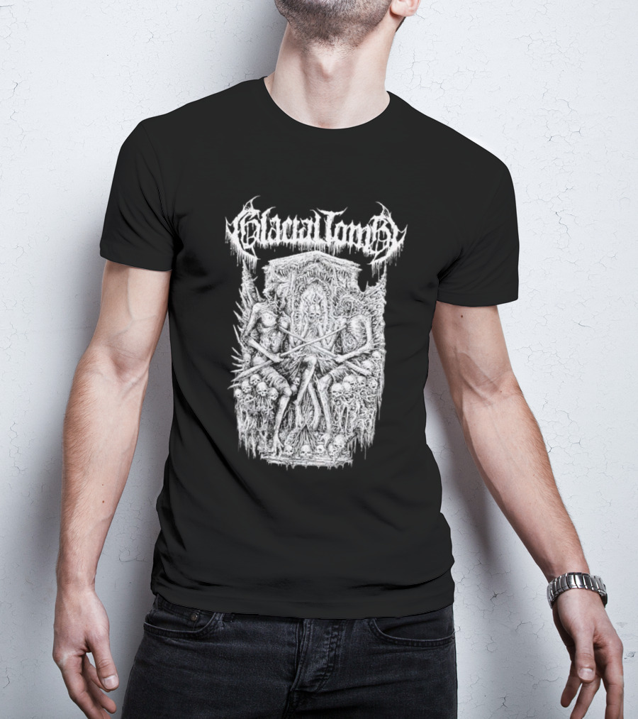 Glacial Tomb Skeletal Throne Of Skulls And Bones T-Shirt