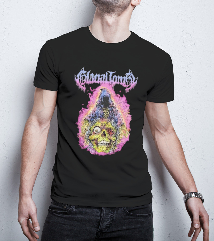Glacial Tomb Necromancer Skull Flame T-Shirt