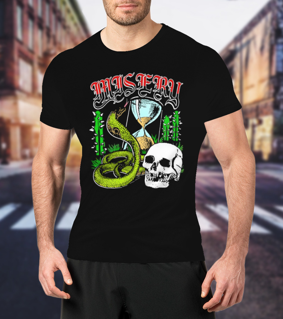 Misery Snake Skull Hourglass Cactus T-Shirt