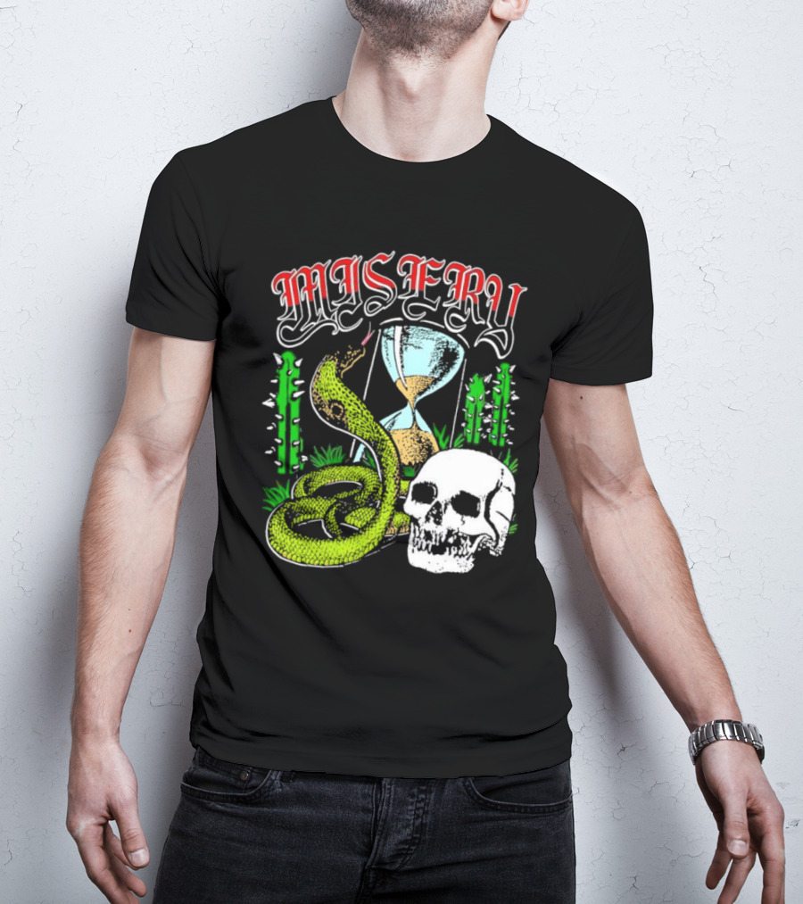 Misery Snake Skull Hourglass Cactus T-Shirt