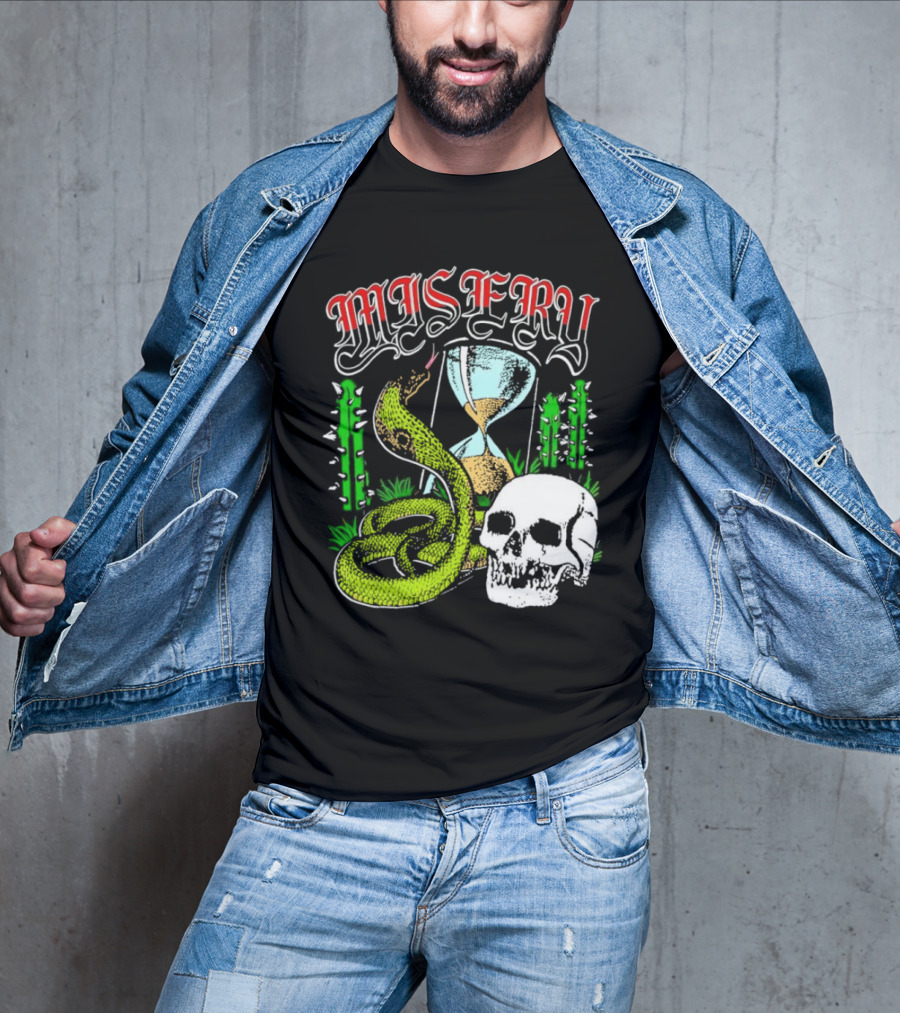 Misery Snake Skull Hourglass Cactus T-Shirt