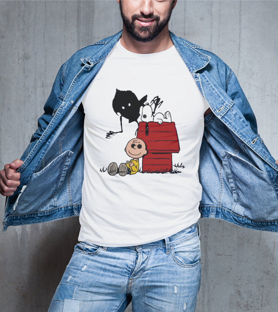 Charlie Brown Snoopy Woodstock Shadow Doghouse T-Shirt