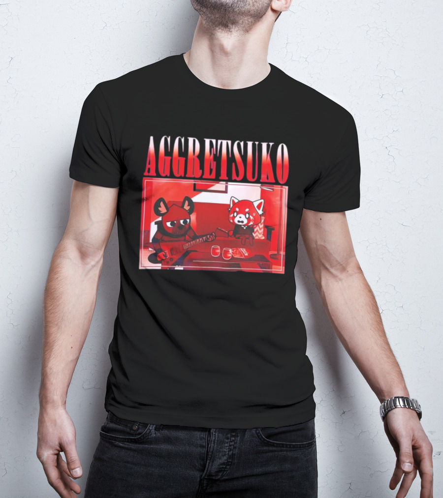Aggretsuko Haida Couch Red Panda Rock Guitar Scene T-Shirt