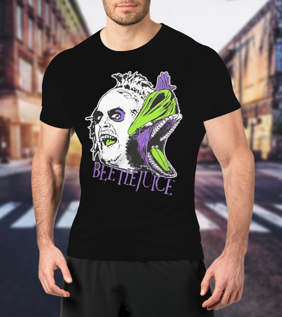 Beetlejuice Halloween Creature Mashup With Alligator Head T-Shirt