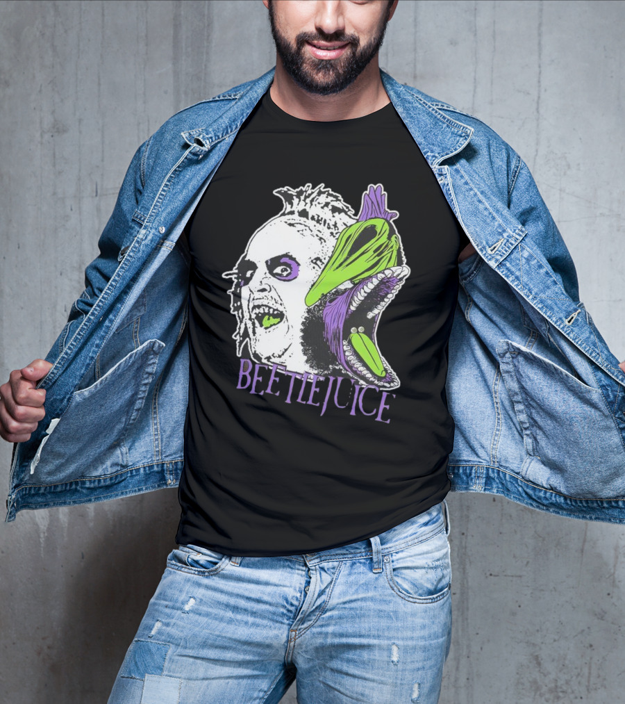 Beetlejuice Halloween Creature Mashup With Alligator Head T-Shirt