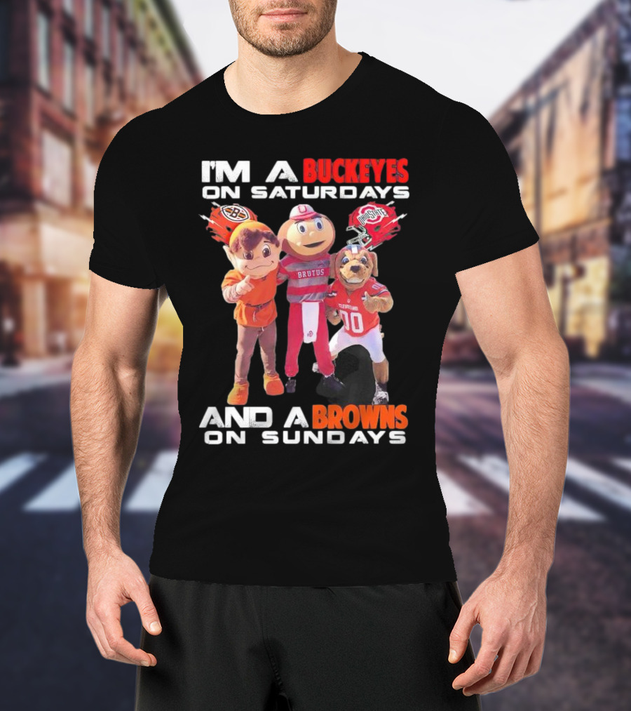 Buckeyes Brutus Saturdays Browns Sundays Mascots T-Shirt
