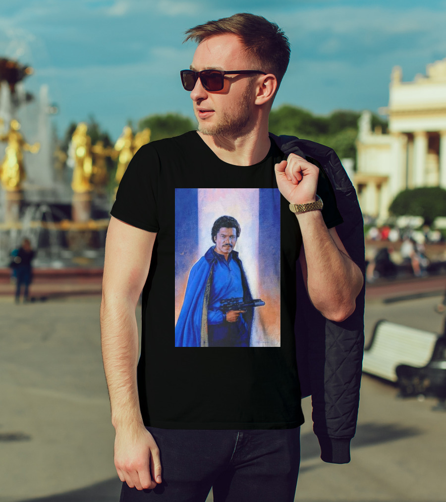 Lando Calrissian Holding Blaster Star Wars Character T-Shirt