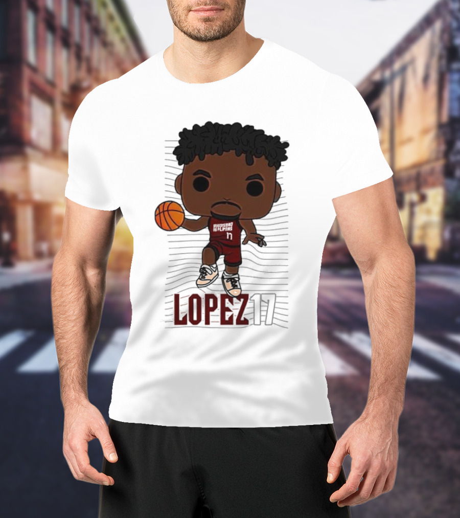 Lopez 17 Basketball Chibi Dribble T-Shirt
