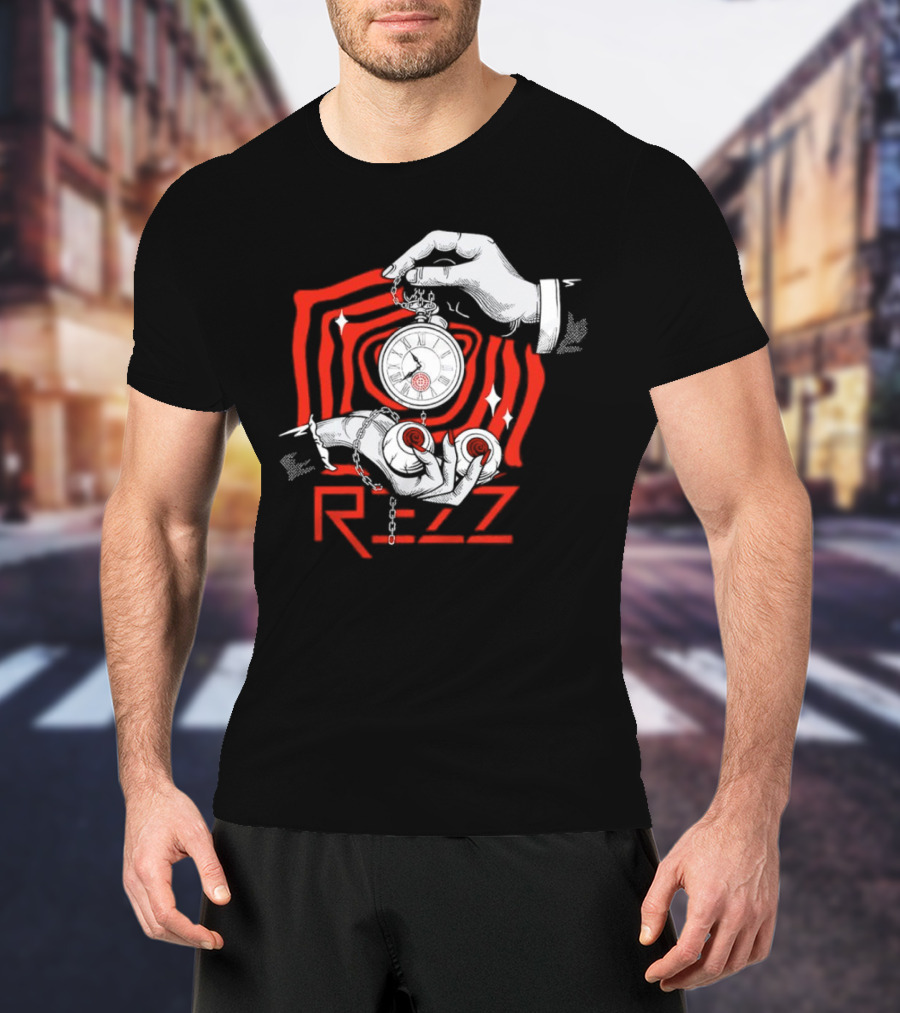 Rezz Hypnotic Timepiece Artwork With Pocket Watch And Optical Illusion T-Shirt