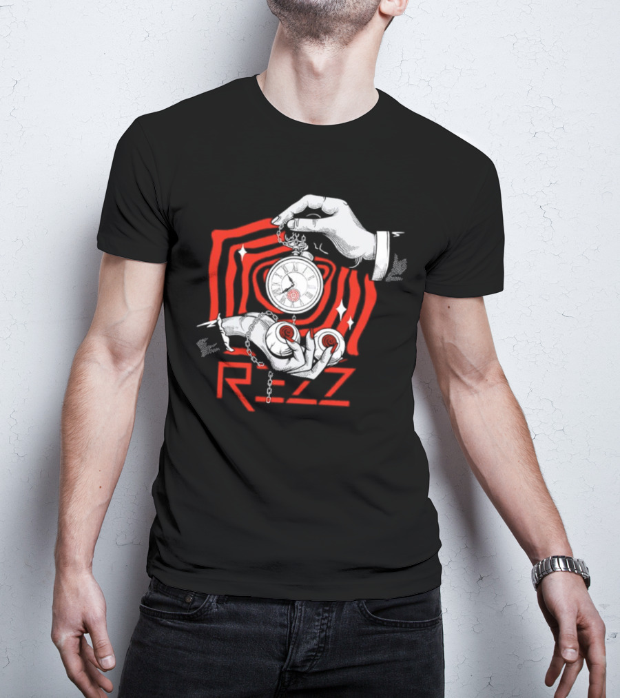 Rezz Hypnotic Timepiece Artwork With Pocket Watch And Optical Illusion T-Shirt