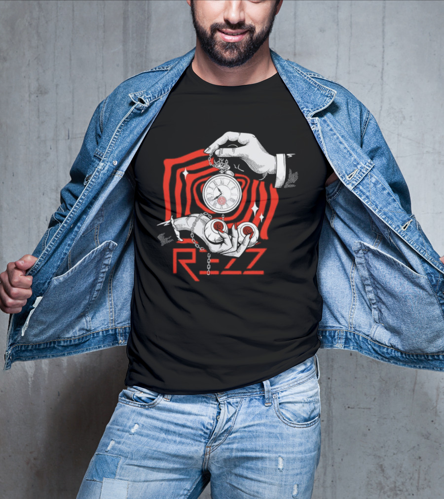 Rezz Hypnotic Timepiece Artwork With Pocket Watch And Optical Illusion T-Shirt