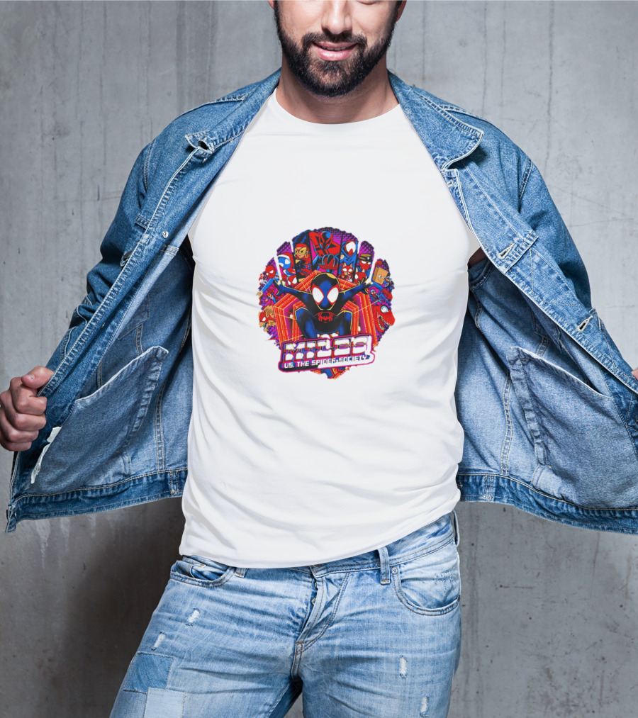 Miles Spider-Society Ensemble With Diverse Spider Characters T-Shirt
