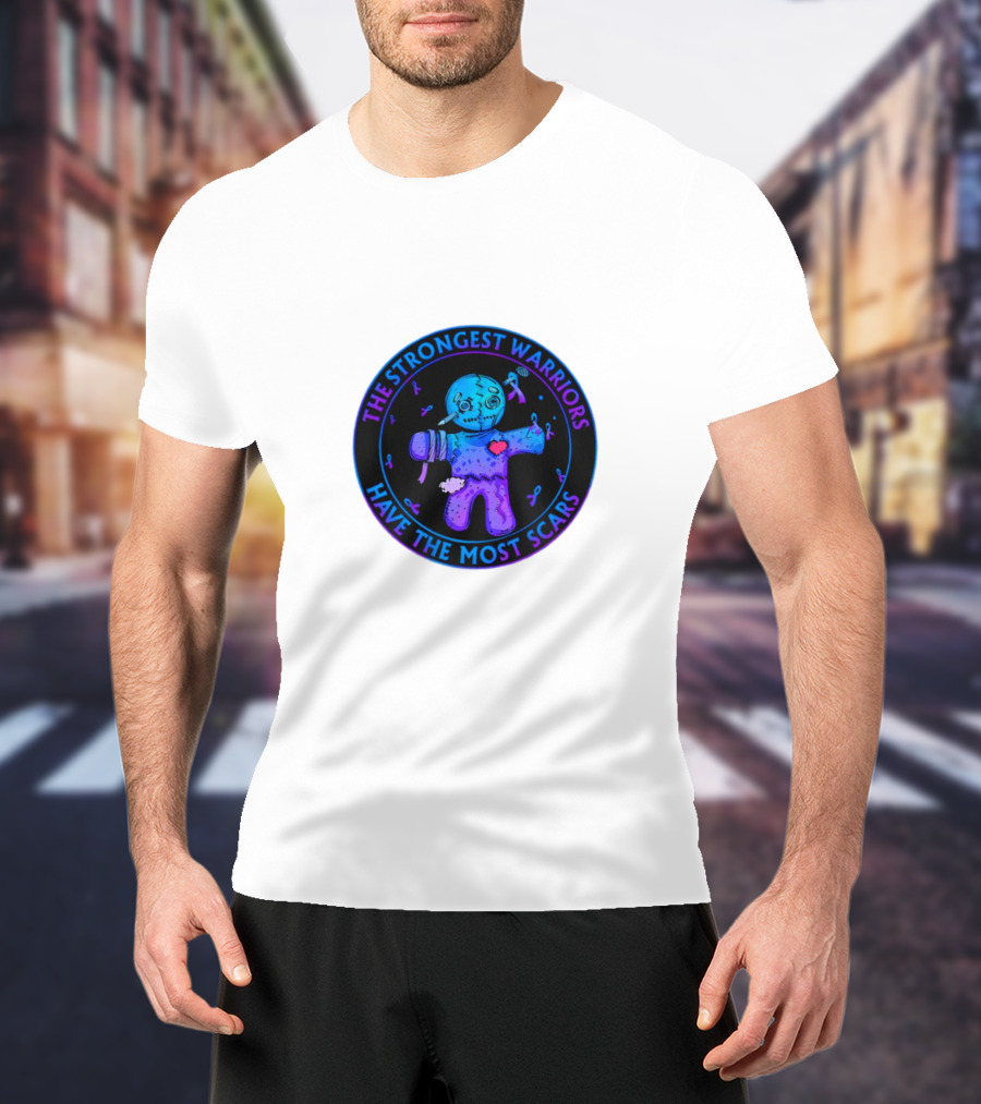 The Strongest Warriors Have The Most Scars Glowing Voodoo Doll T-Shirt