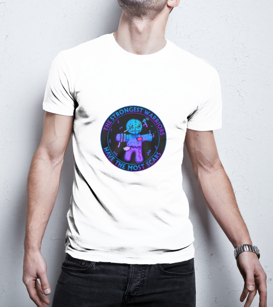 The Strongest Warriors Have The Most Scars Glowing Voodoo Doll T-Shirt