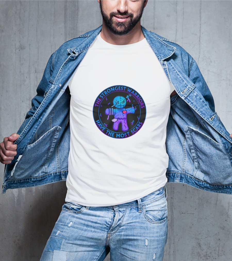The Strongest Warriors Have The Most Scars Glowing Voodoo Doll T-Shirt