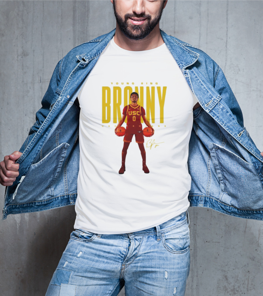 Young King Bronny James USC Trojans 0 Signature T-Shirt