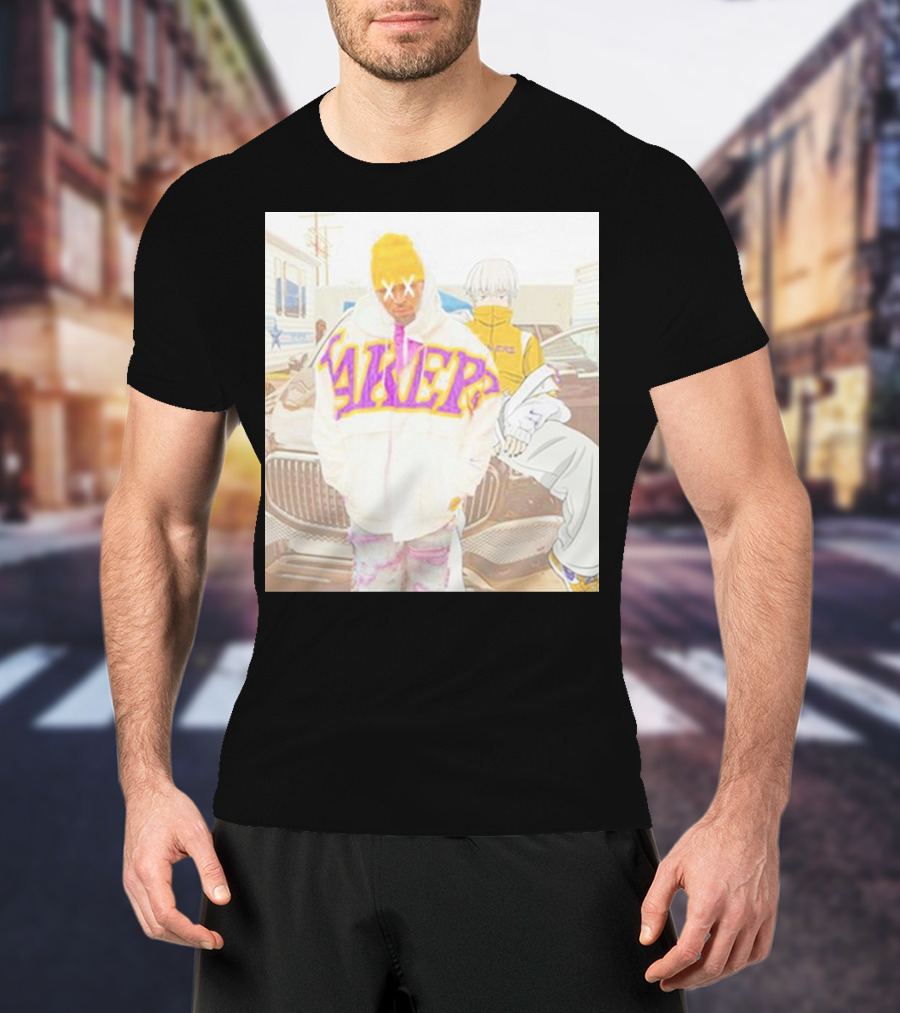 Chris Brown Lakers Jacket X Toge Inumaki Cursed Speech Collaboration T-Shirt