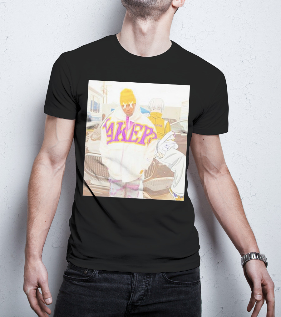 Chris Brown Lakers Jacket X Toge Inumaki Cursed Speech Collaboration T-Shirt