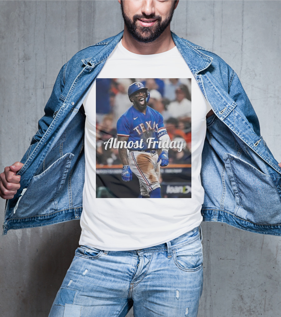 Almost Friday El Bomb Adolis García Texas Rangers MVP Showing T-Shirt