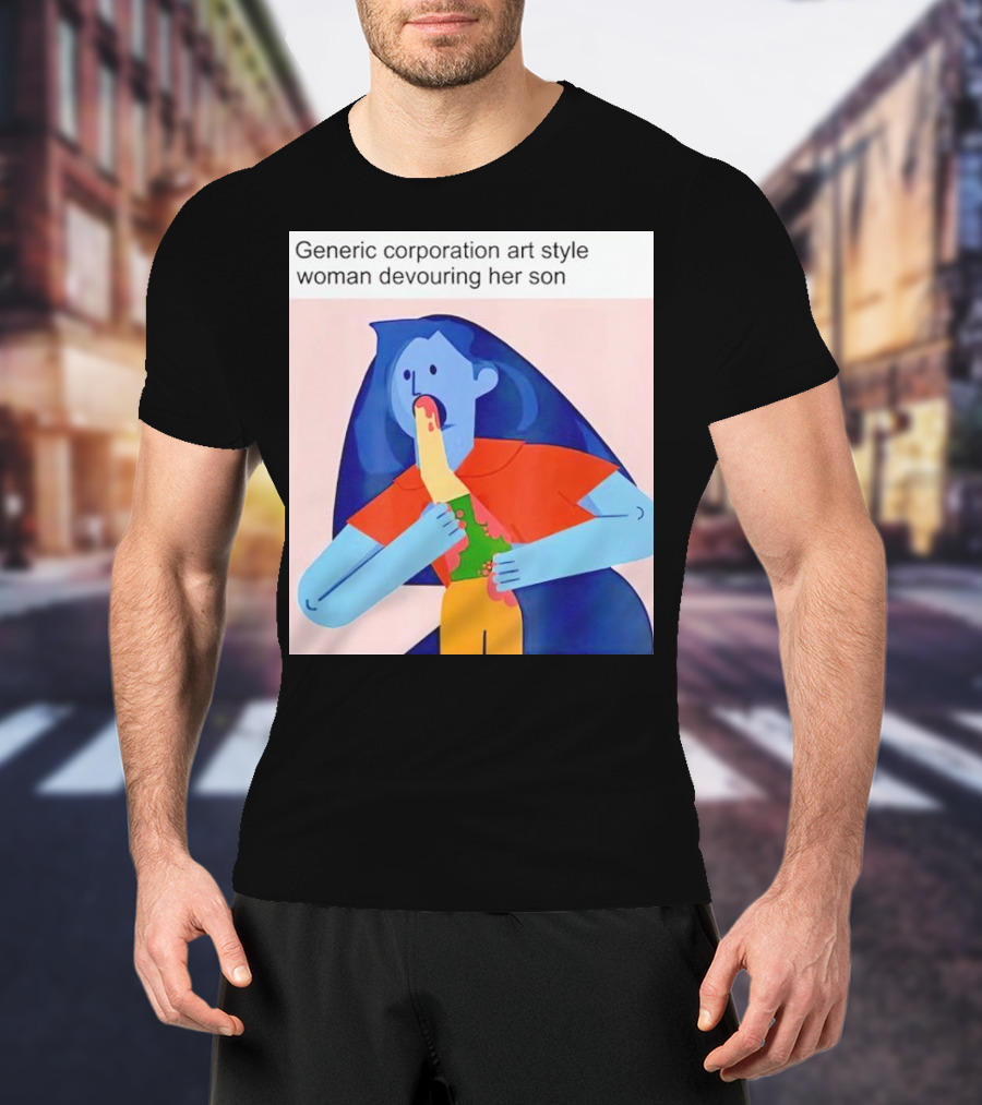 Generic Corporation Art Style Woman Devouring Her Son T-Shirt