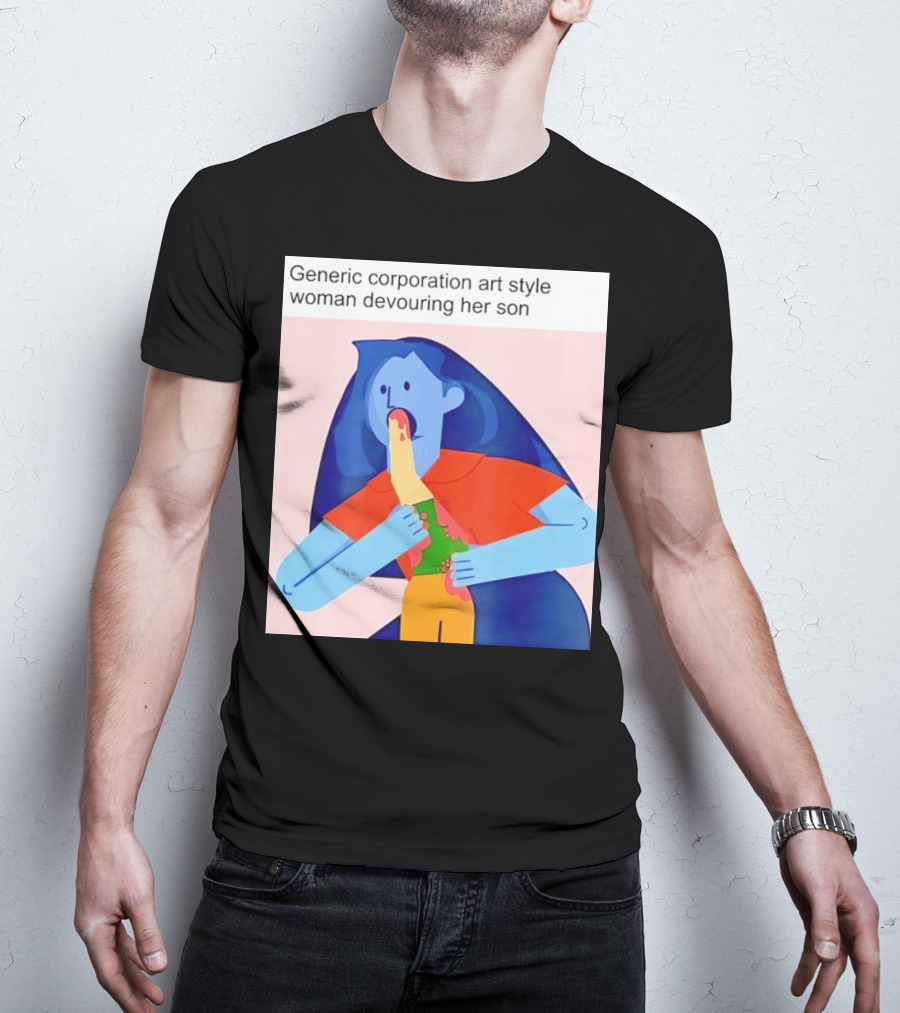 Generic Corporation Art Style Woman Devouring Her Son T-Shirt