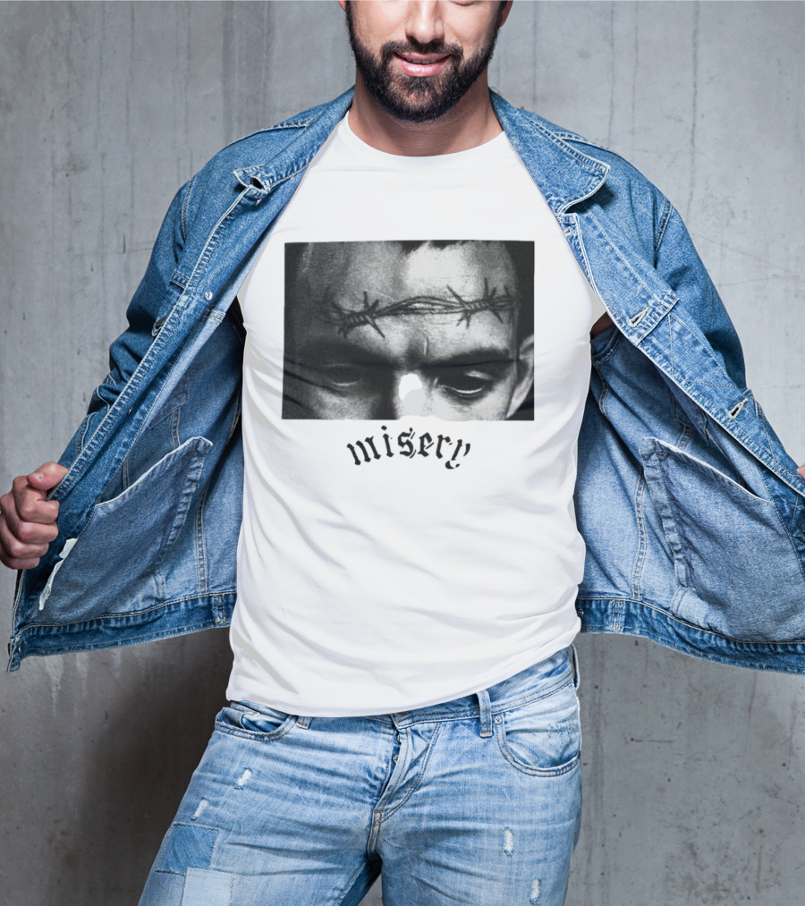 Misery Barbed Wire Forehead Face T-Shirt