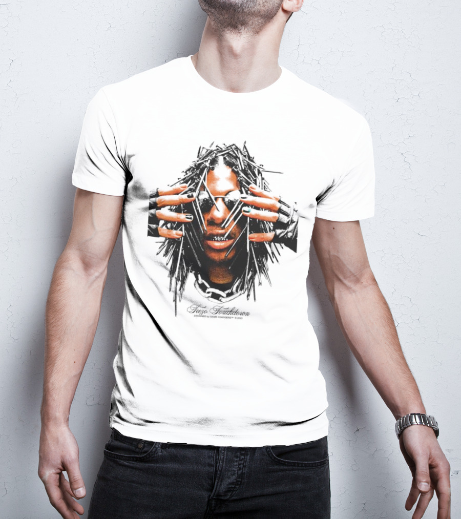 Teezo Touchdown Big Face Vintage Dark Sunglasses And Dreadlocks T-Shirt