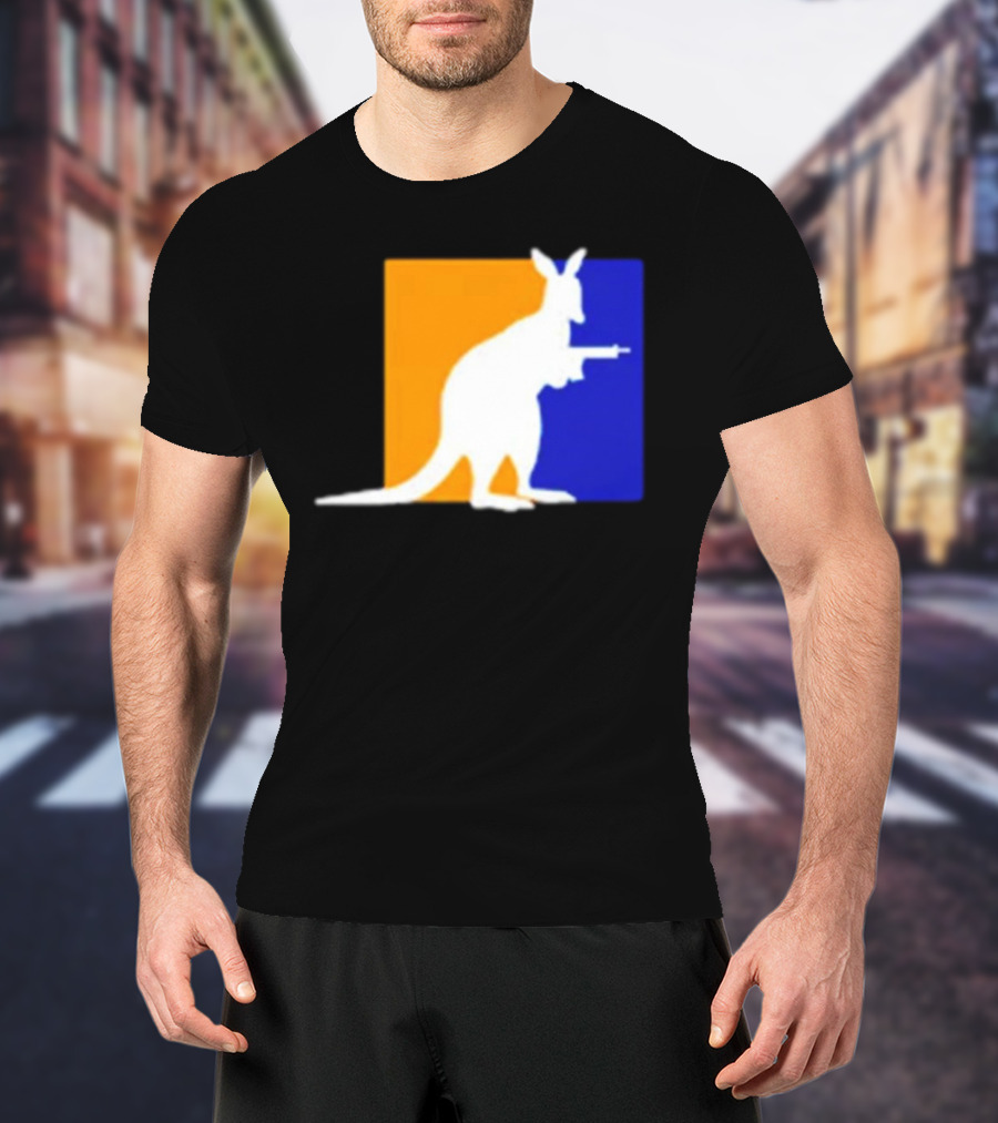 Thunder Down Under Kangaroo With Gun Australia T-Shirt