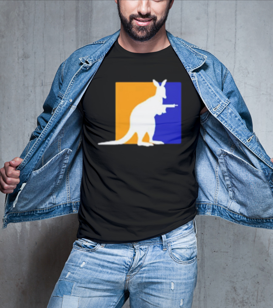 Thunder Down Under Kangaroo With Gun Australia T-Shirt