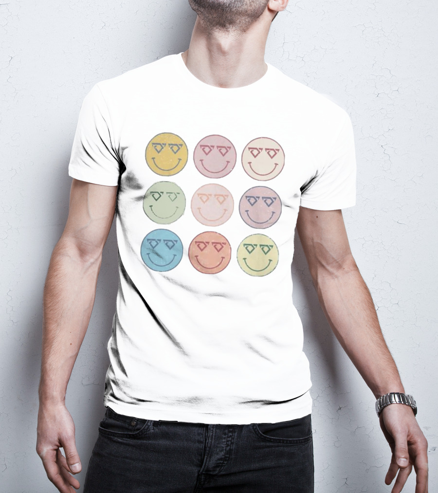 Cody Johnson Cojo Multiple Colorful Smiley Faces T-Shirt